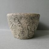 Red enamelled sandstone cup, Francis Triay, 50/60