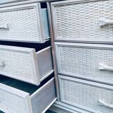 Washed Rattan Chest of Drawers, 1980s