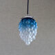 Suspension old cluster in translucent blue and white glass