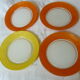 4 flat plates in colored Duralex