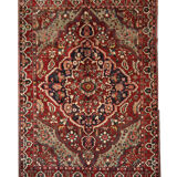 Tapis persan vintage en laine rouge tissée à la main - 211x306cm