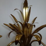 Wheat cob chandelier of the Masca House, gilded aged, 3 fires, 70s/80s