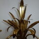 Wheat cob chandelier of the Masca House, gilded aged, 3 fires, 70s/80s