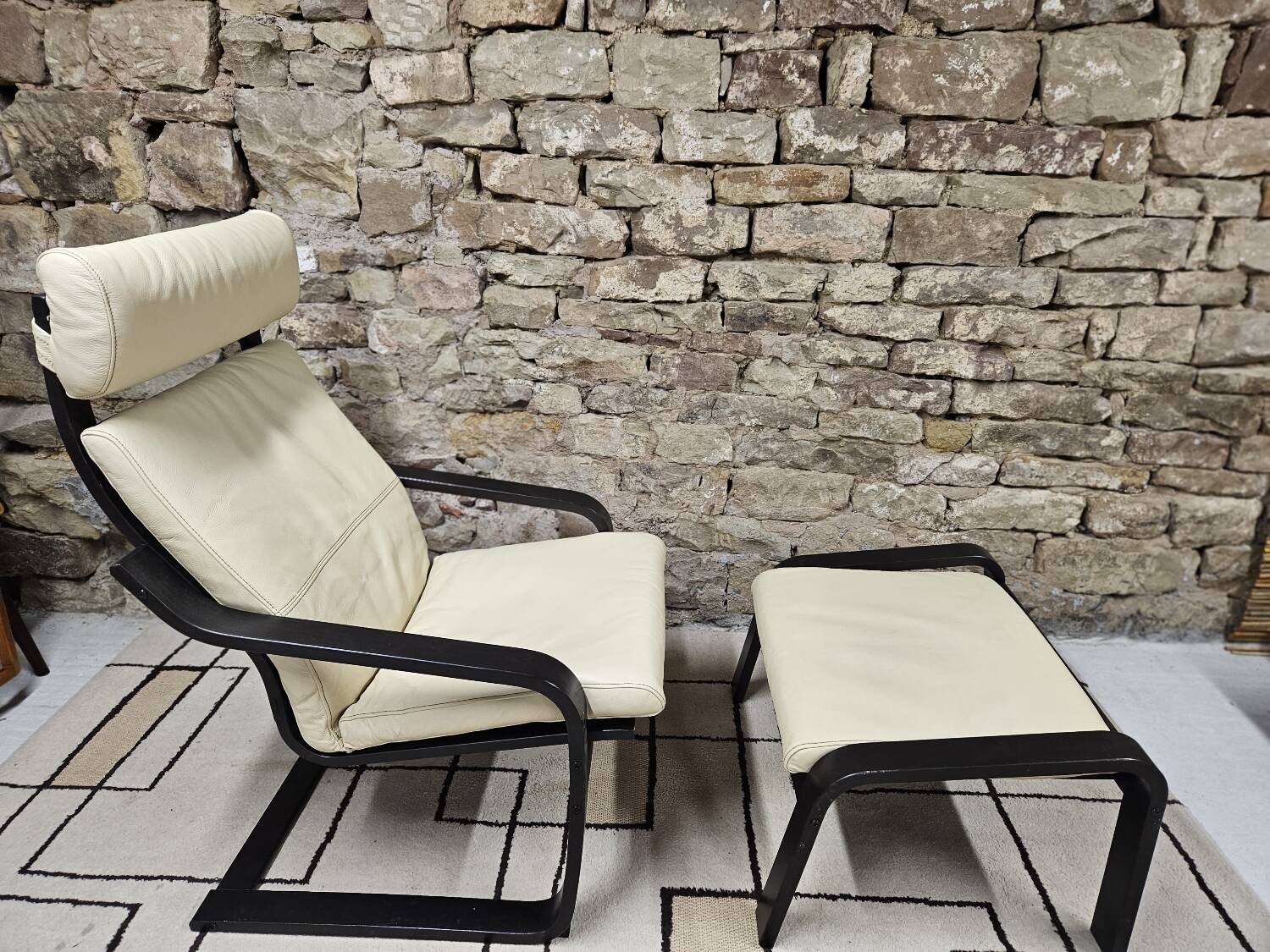 Lounge chair and its leather ottoman