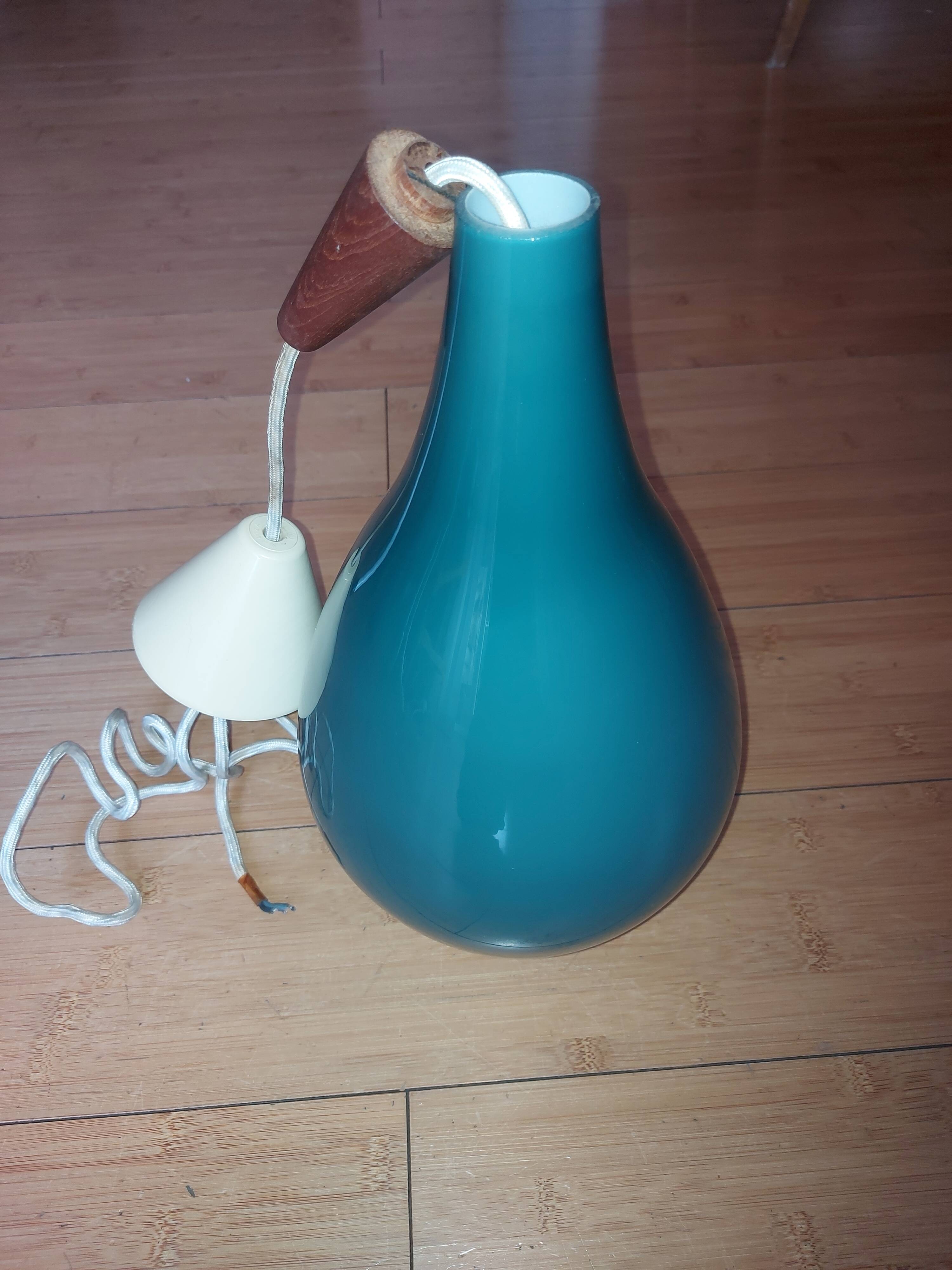 Scandinavian glass pendant light Holmegaard 50, 60's