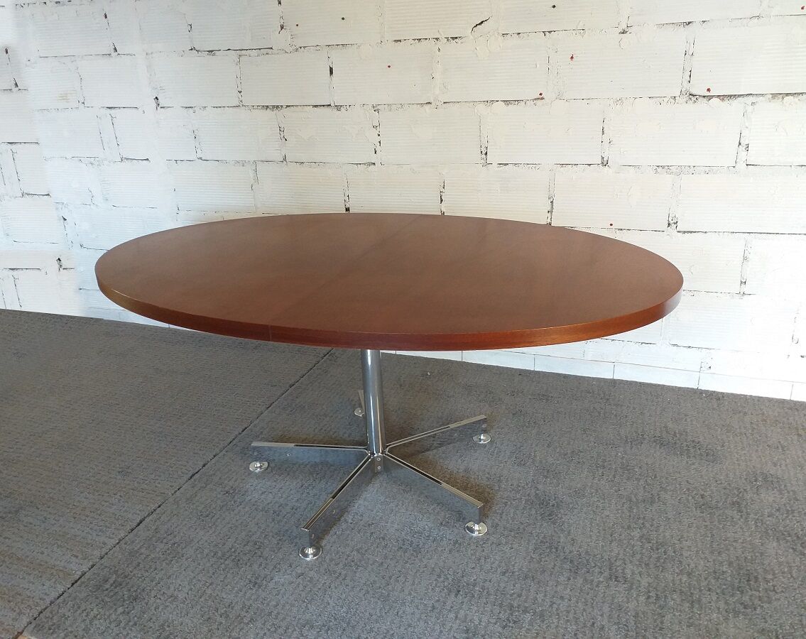 Georges Frydman's 60s vintage teak design oval dining table