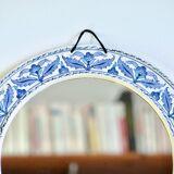 Hand painted ceramic round mirror