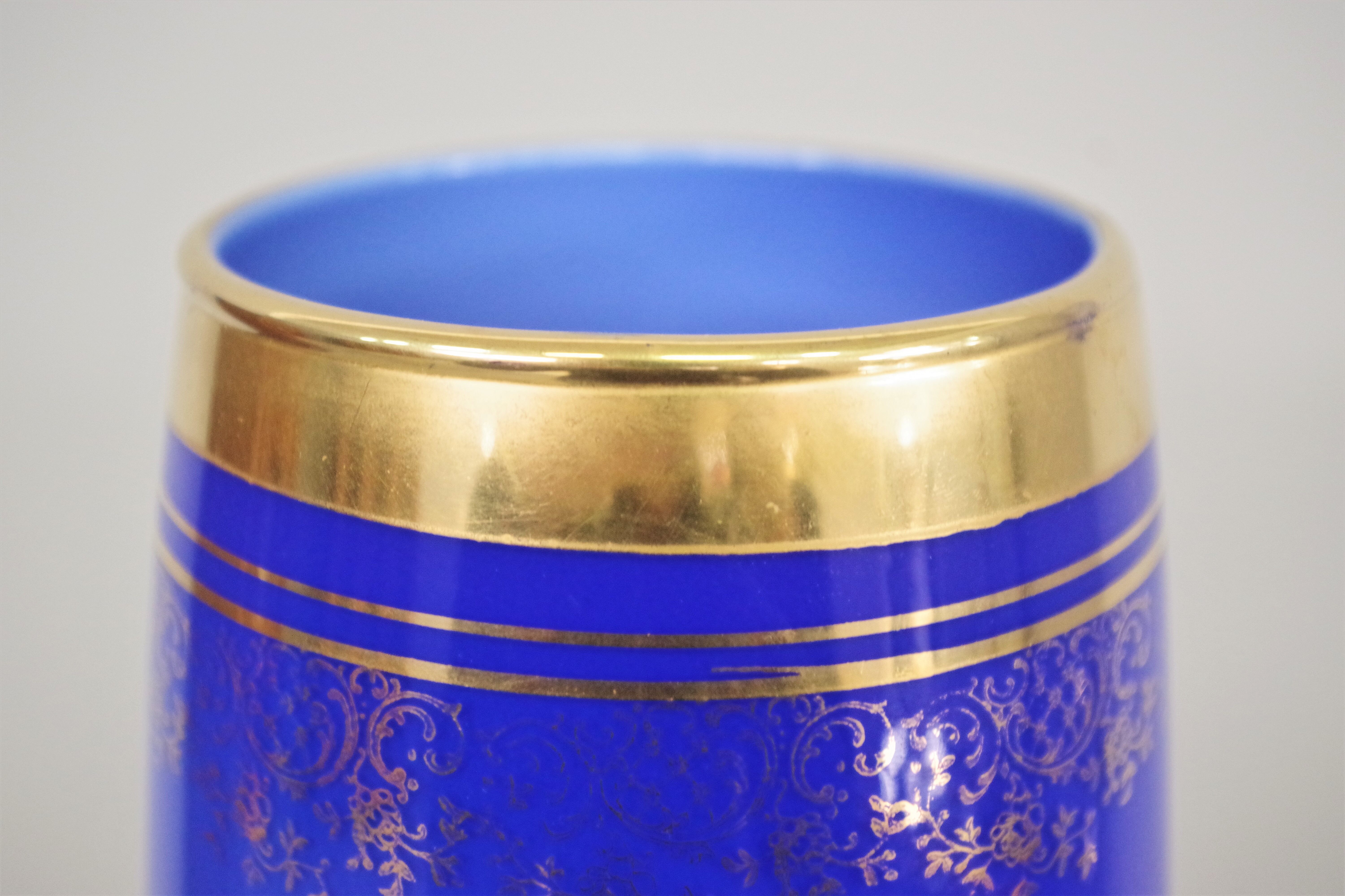 Hand-decorated glass vase