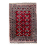 Tapis vintage ouzbek Boukhara fait main en laine – 126 x 181 cm – années 1960