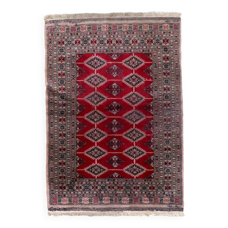 Tapis vintage ouzbek Boukhara fait main en laine – 126 x 181 cm – années 1960