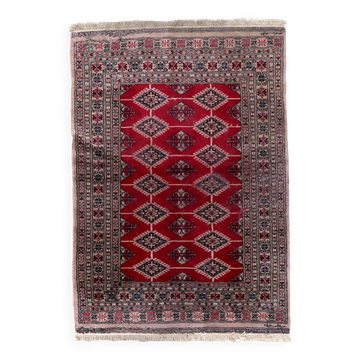 Tapis vintage ouzbek Boukhara fait main en laine – 126 x 181 cm – 1960s
