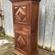 Solid oak wardrobe with 2 doors and 1 drawer in neo Louis XIII style.