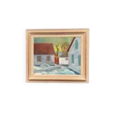 Original Swedish Oil on Canvas – "Vinter Kväll Viks" by Albert Krüger (1885–1965) – Signed – 1945 – Vintage and Framed