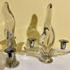 Pair of Glass and Metal Candlesticks Design 1970