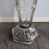 Large glass vase in the shape of a cone