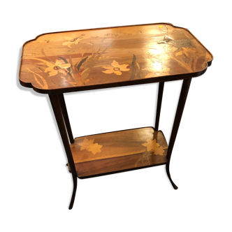 Table branding art nouveau galle wood flowers