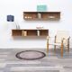 Two minimalist 60s wall shelves in walnut