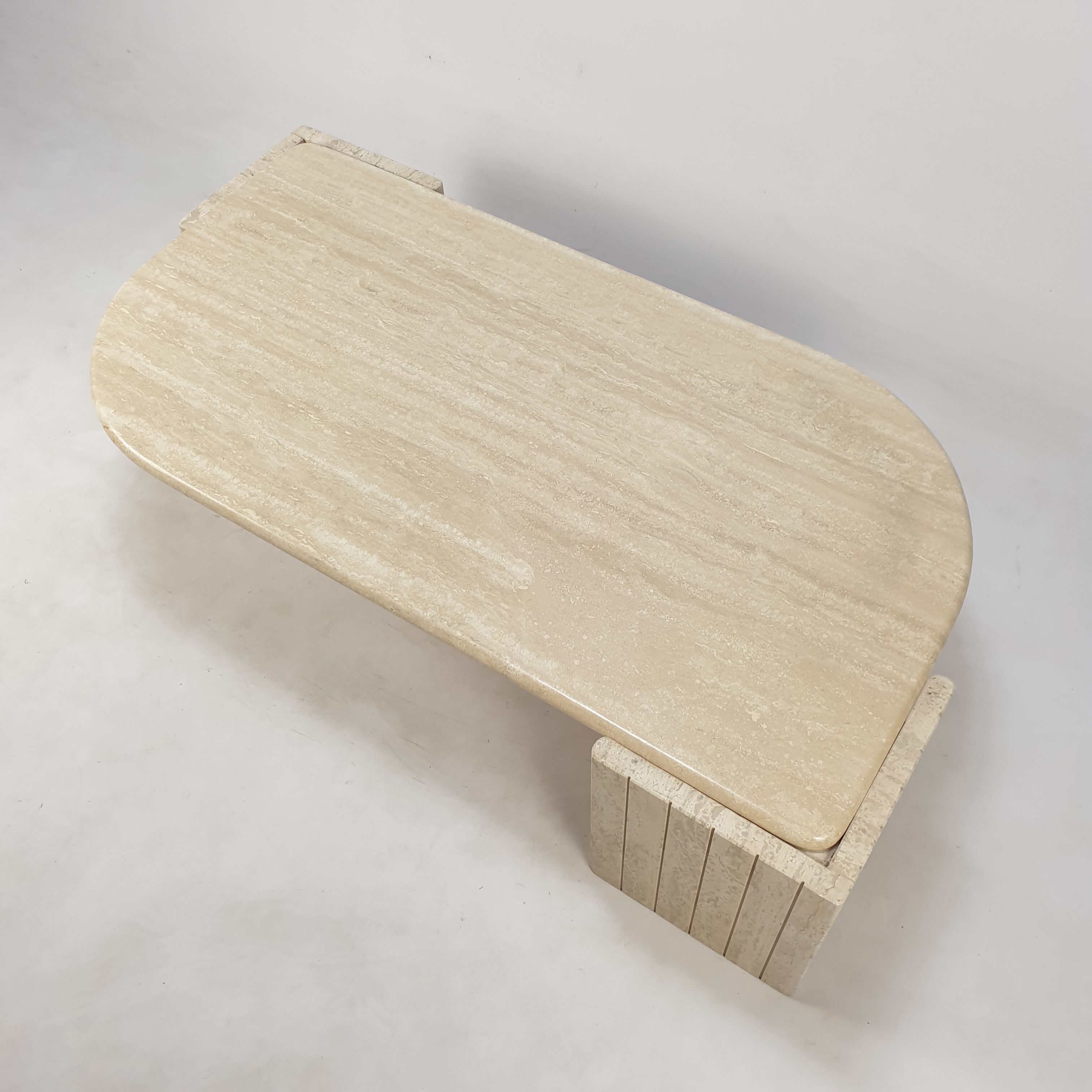 Italian travertine coffee table, 1980s
