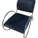 2 Fauteuils Design en métal chromé, 1980