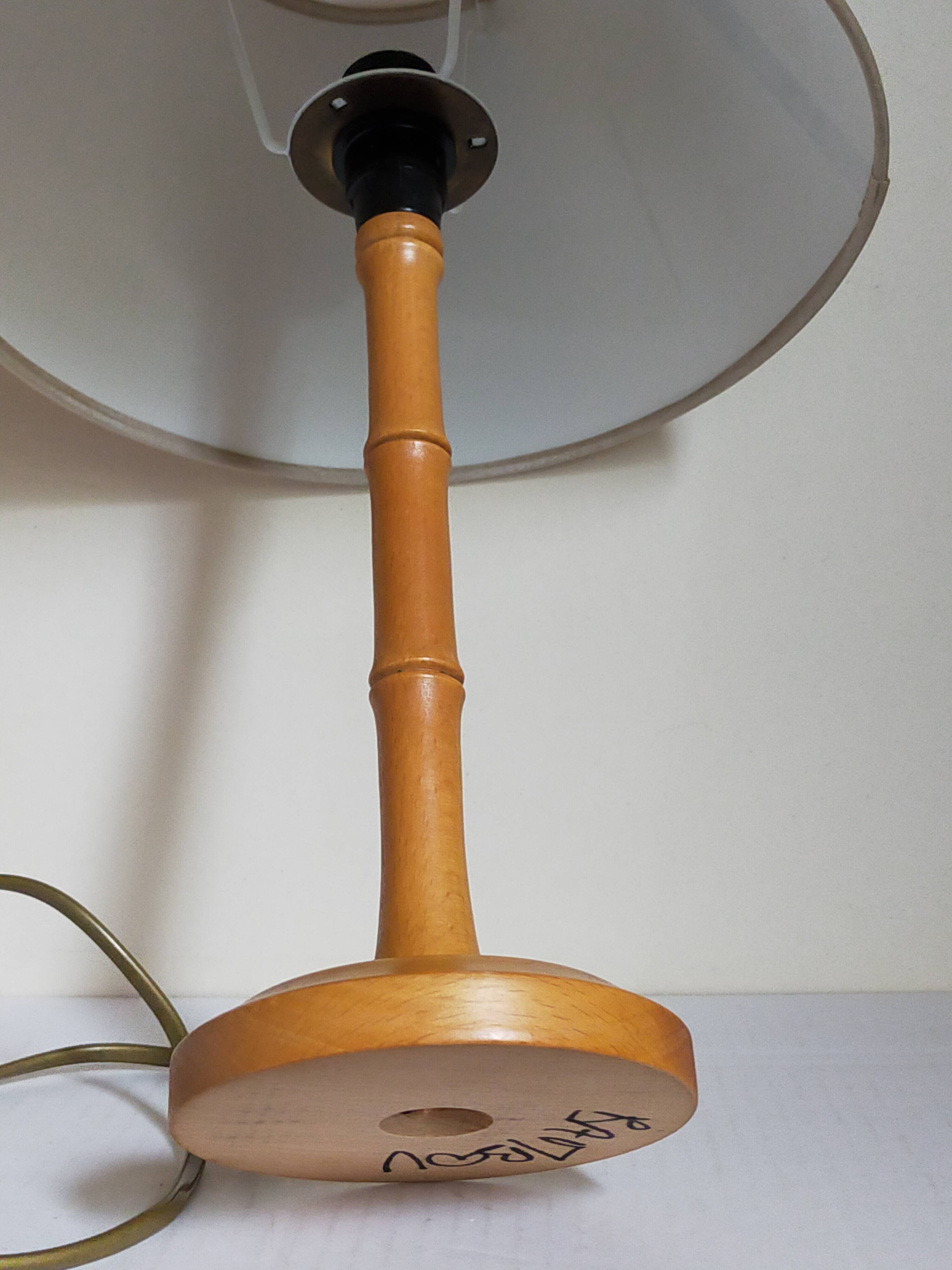 “Bamboo” lamp in vintage turned wood