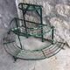 Antique half-moon metal plant stand