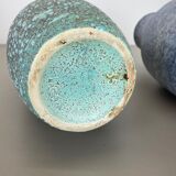 Set of Two Pottery Fat Lava "Supercolor" Vases by Scheurich Germany WGP