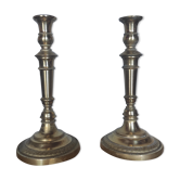 Pair of brass candle holders