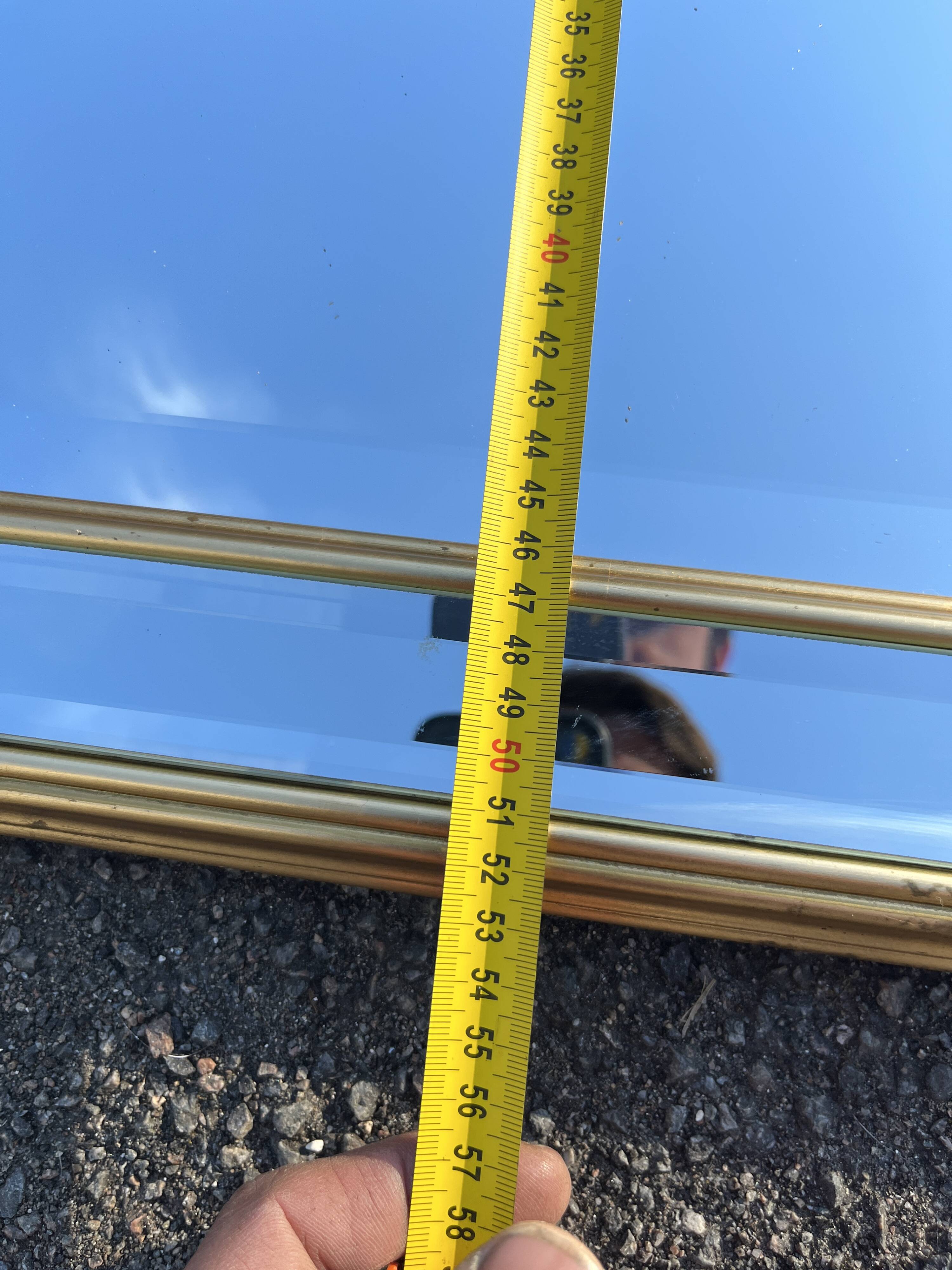 Louis XVI style gilded glazing bead mirror