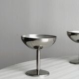 6 coupelles sur pied en inox style Letang Remy