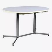Table de repas ovale et extensible des années 50 chrome et formica