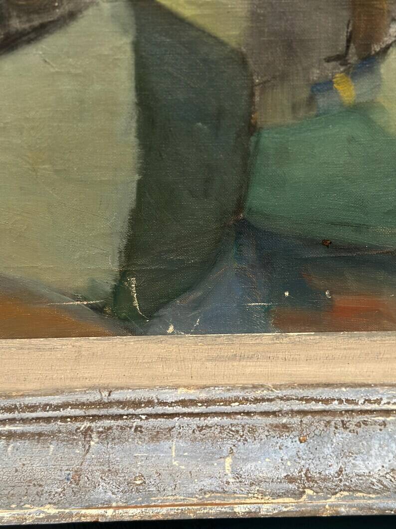 Original Swedish Oil on Canvas – “Motif with Sailboats” by Birgit Forsell (1909–2003) – 1941 – Vintage & Framed – 71.5 × 61.5cm