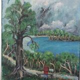 Original Mid Century Swedish Oil on Panel – “London” by Sven Jonsson