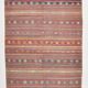 7x5 Red & brown Handmade Wool Kilim Rug,221x156 Cm