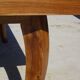 Antique solid walnut table with marquetry and extensions.
