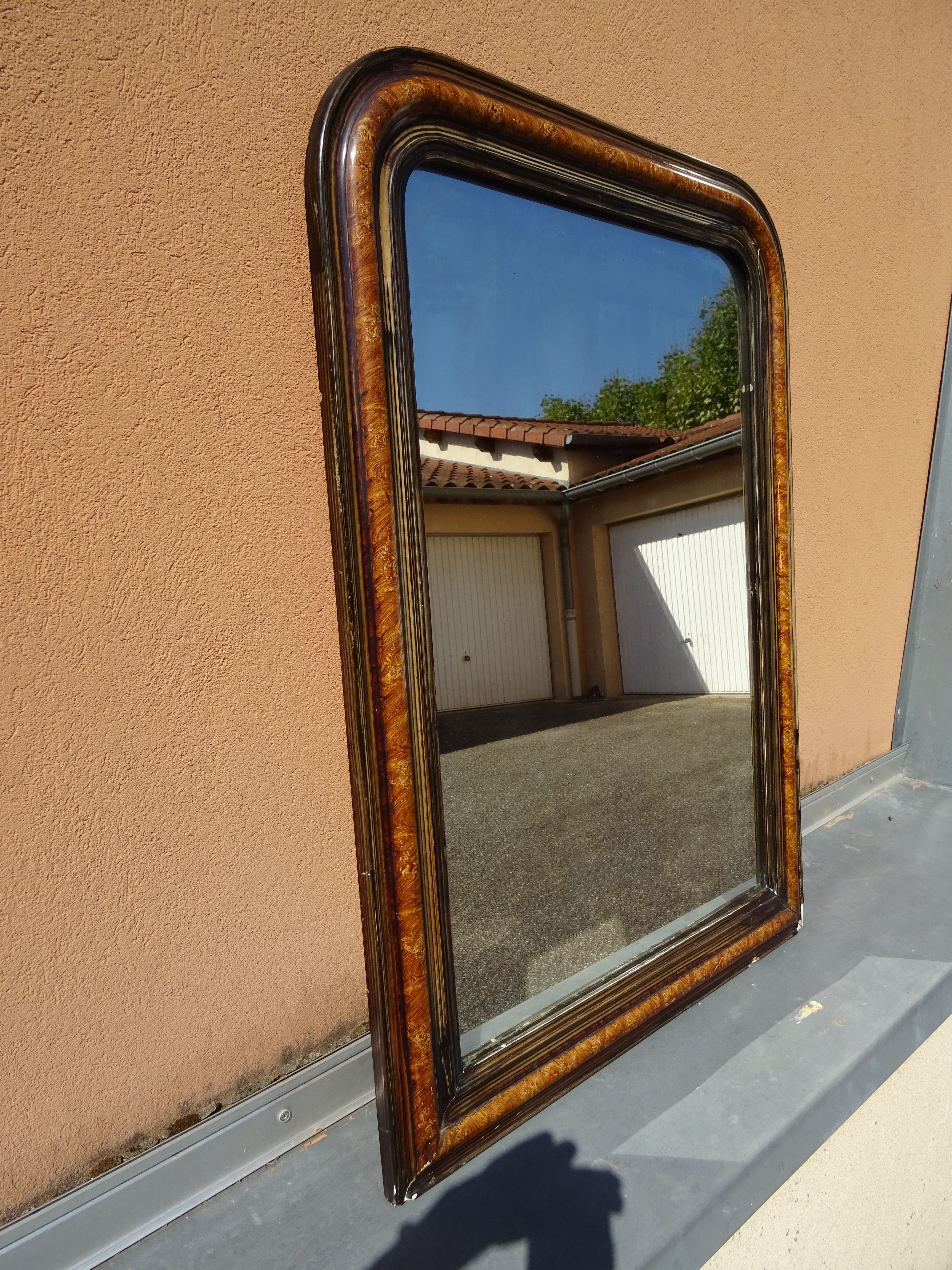 Old Louis Philippe 19th century mirror 89 x 65 cm