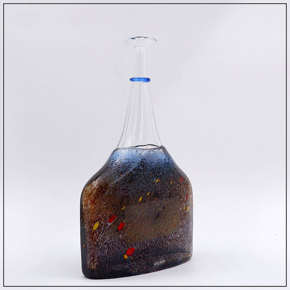 Very large Swedish satellite glass vase by Bertil Vallien for Kosta Boda - 1980s