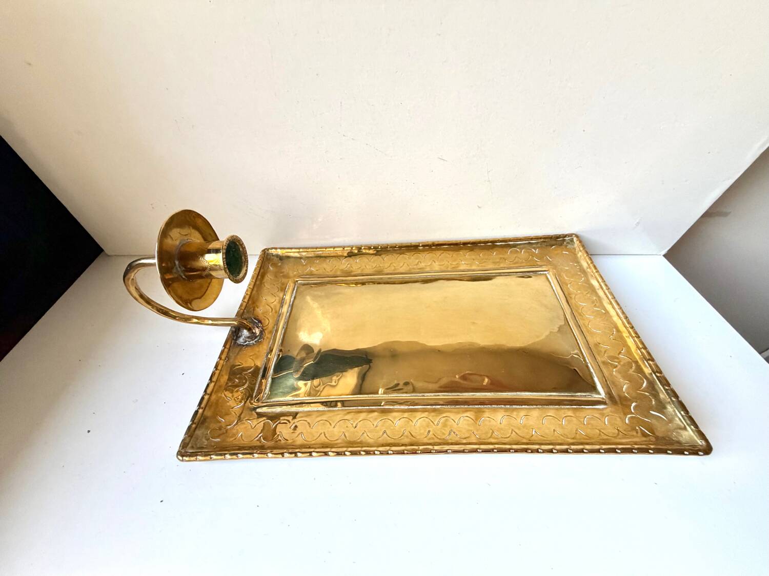 Large ScandiSca Vintage Brass Wall Candle holder  Sconce  height 34 cm