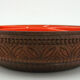 Orange and brown plastic compartmentalized appetizer tray - Emsa W. Germany - vintage 70s