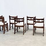 Set of six Razorback dining chairs