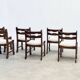 Set of six Razorback dining chairs