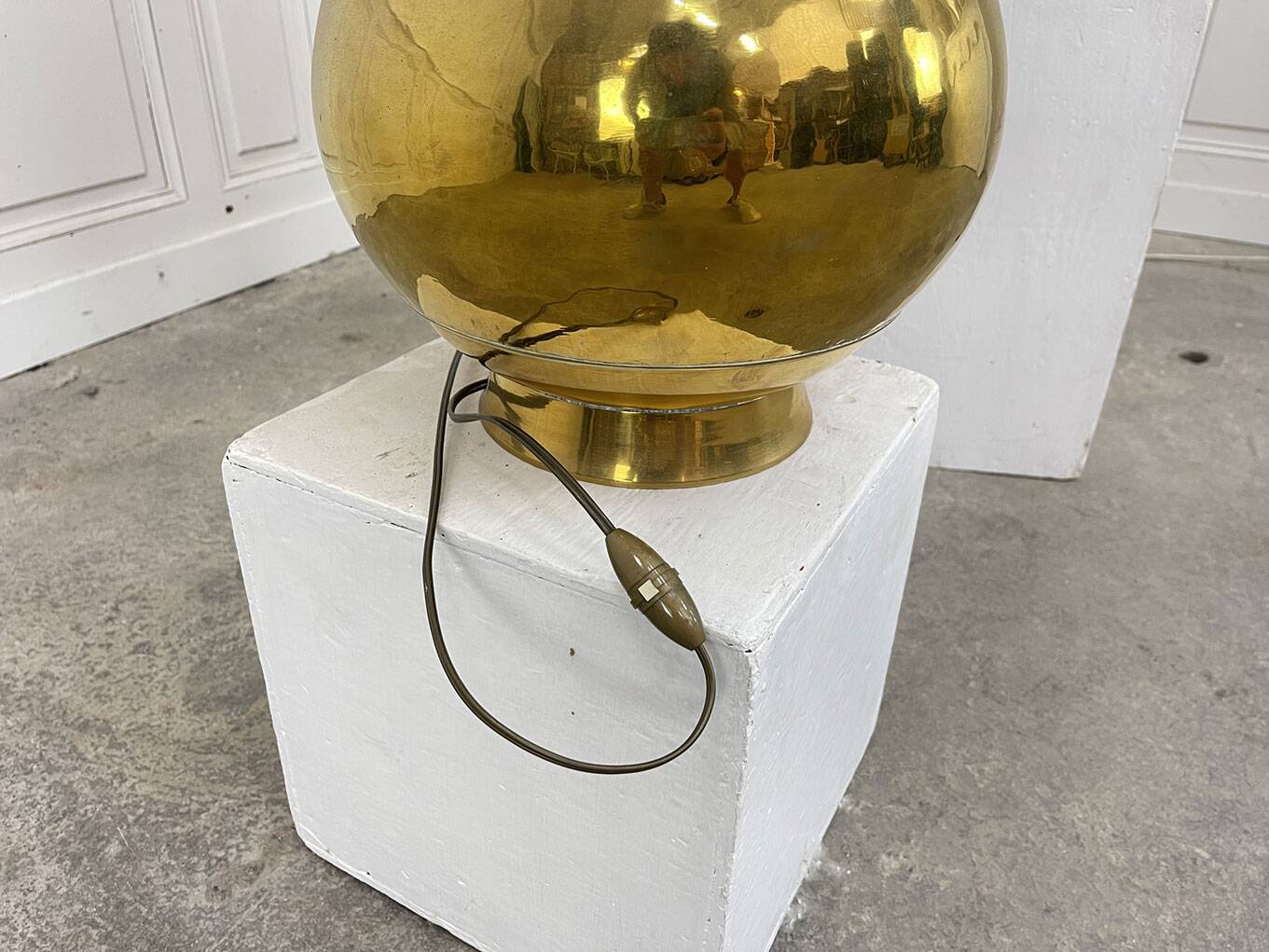 Pair of large vintage brass lamps