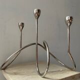 Black & Blum designer candle holder in silver metal