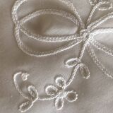 4 serviettes mousseline blanche brodées