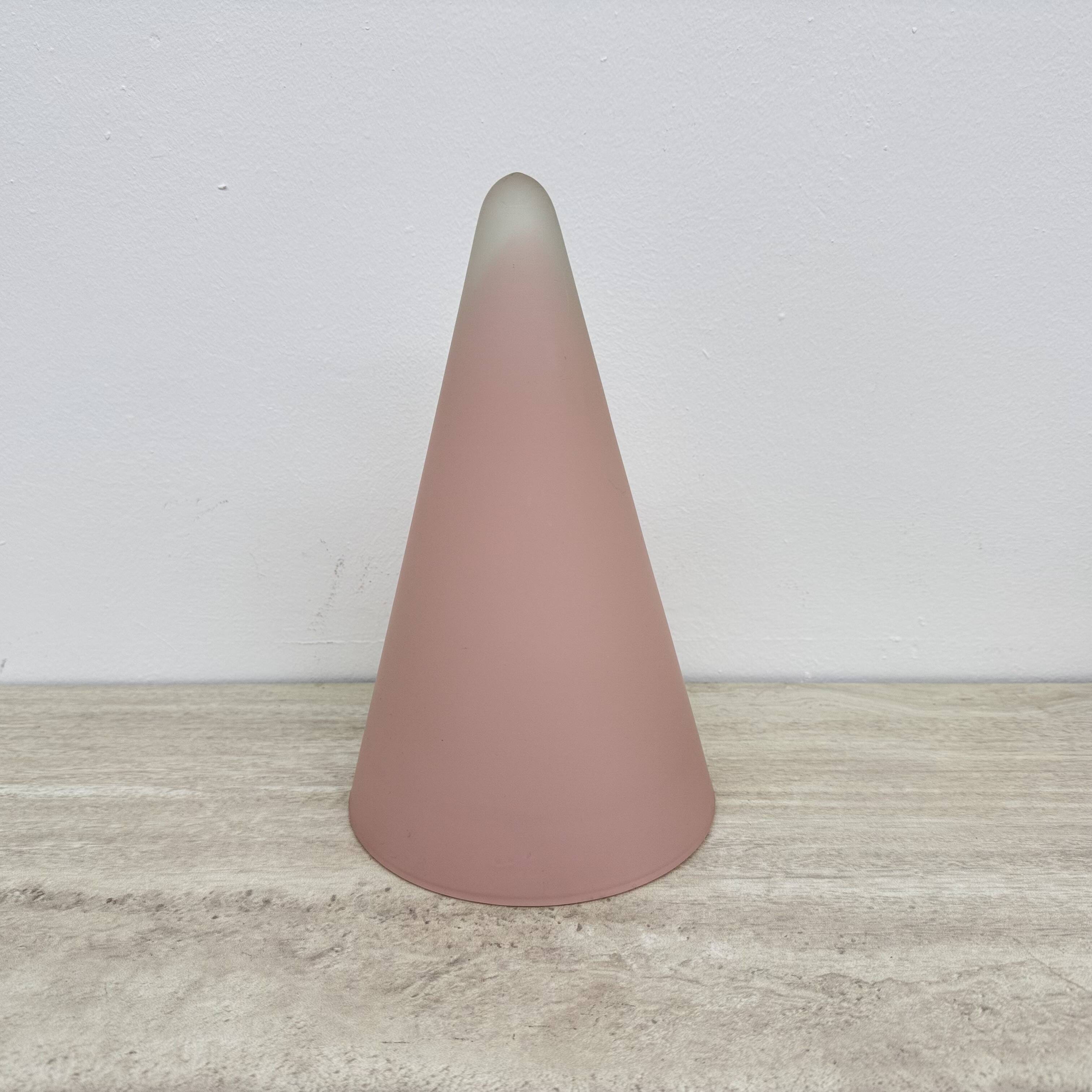 Matte Pink glass SCE Teepee table lamp , 1970’s , France