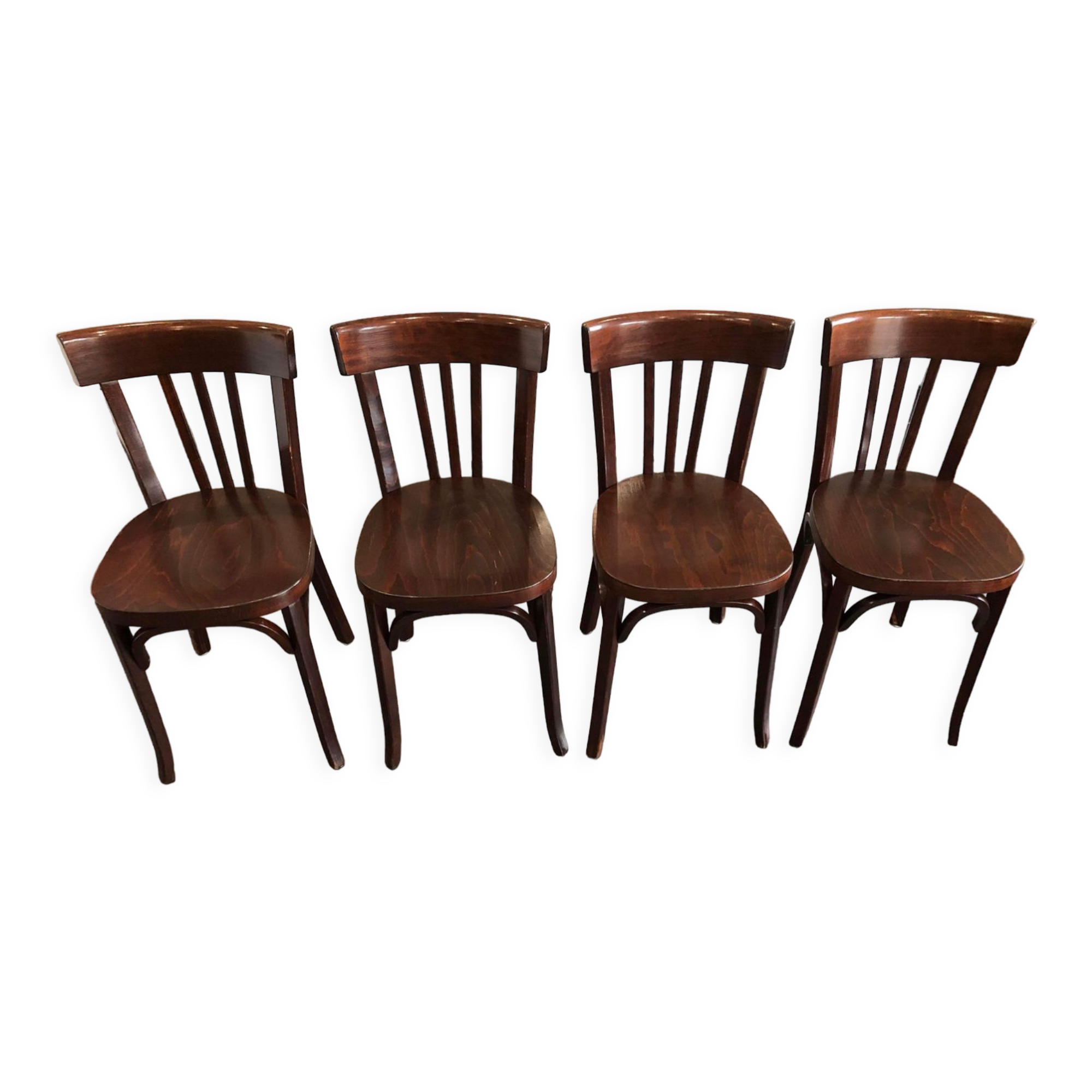 Suite de 4 chaises de bistrot Baumann vintage