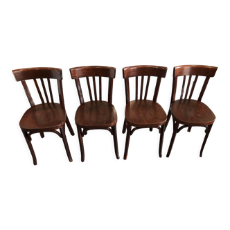 Suite of 4 vintage Baumann bistro chairs