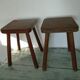 2 ancient brutalist wood stools