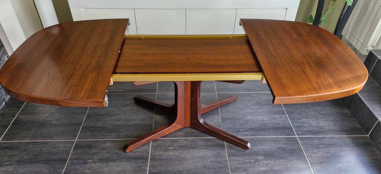Vintage Baumann extendable teak table, 1970s