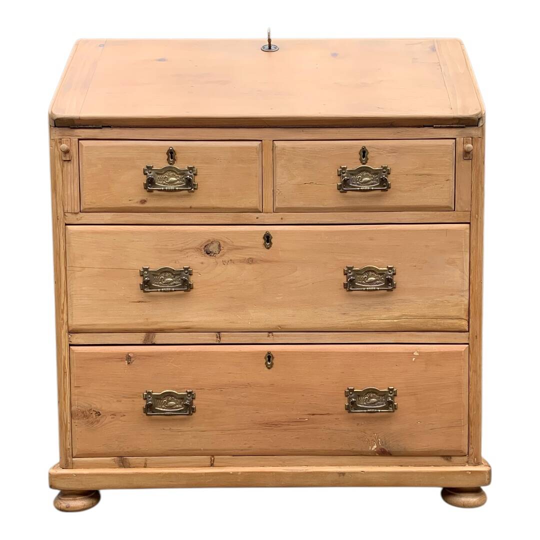 Commode, English slant-front desk, 19th century.