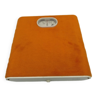 New terraillon personal scale. year 70. psychedelic. orange moumoute.